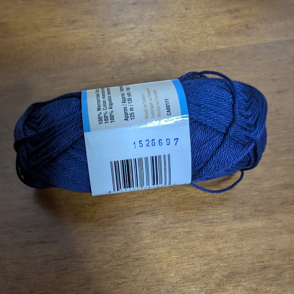 Patons Grace 100% Mercerized Cotton Navy Yarn